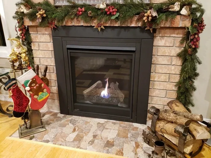 Gas fireplace installation in a Kitchener home