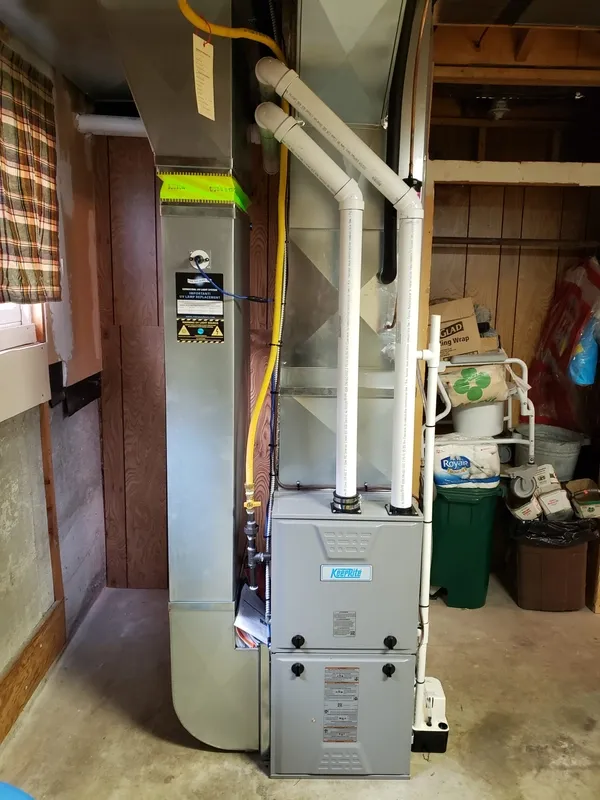 UV-C germicidal light installed inside an HVAC air handler