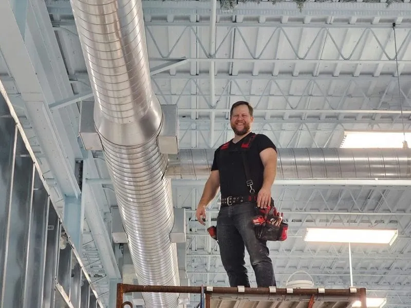 Ventilation system ductwork in a Kitchener home