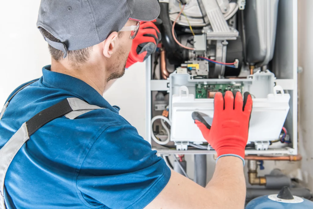 An emergency furnace repair service being completed in Kitchener