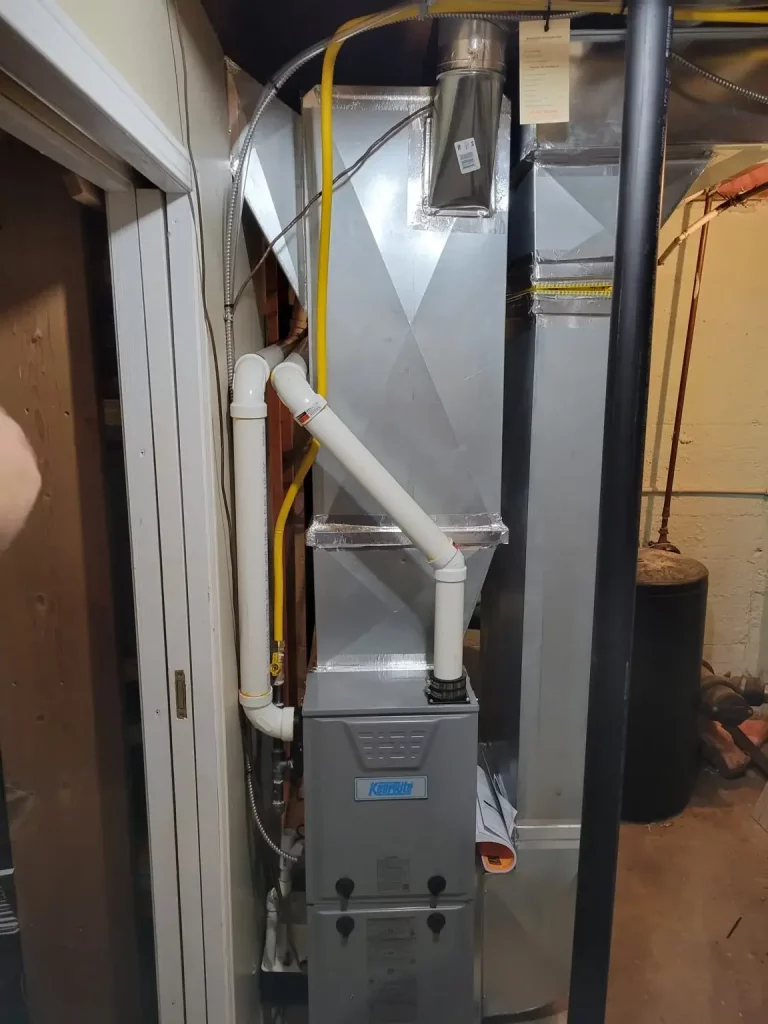 A new furnace installed after a breakdown