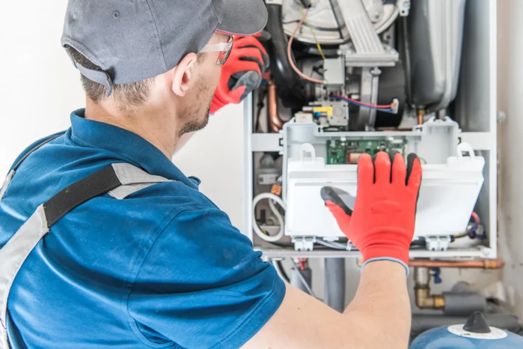 Furnace repair in progress in Waterloo